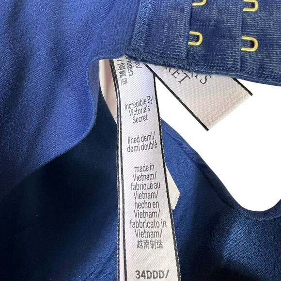 Incredible Victoria’s Secret Smooth Push Up Full Coverage Bra Womens 34DDD Blue - Picture 5 of 5